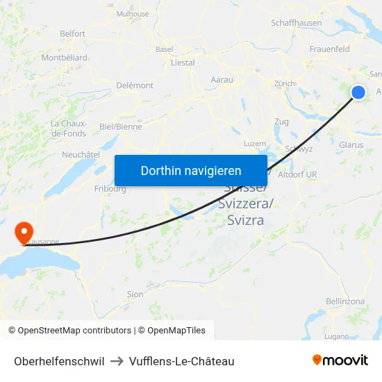 Oberhelfenschwil to Vufflens-Le-Château map