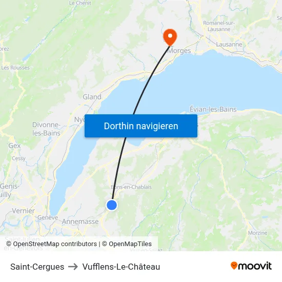 Saint-Cergues to Vufflens-Le-Château map