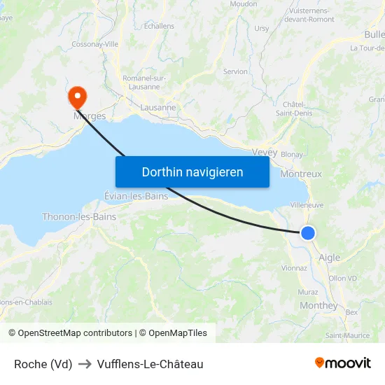 Roche (Vd) to Vufflens-Le-Château map