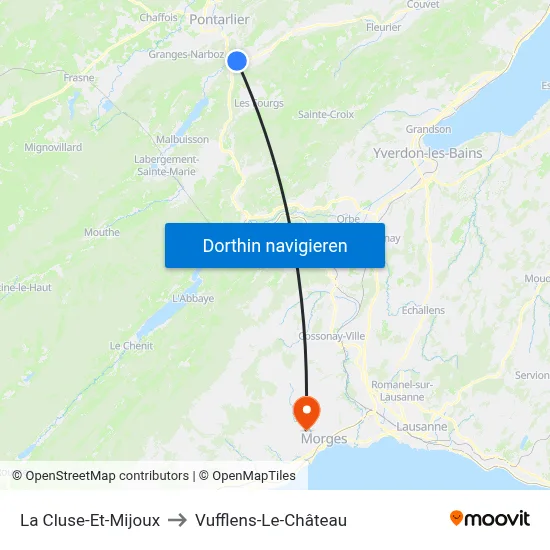 La Cluse-Et-Mijoux to Vufflens-Le-Château map
