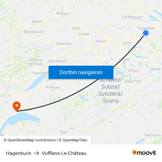 Hagenbuch to Vufflens-Le-Château map