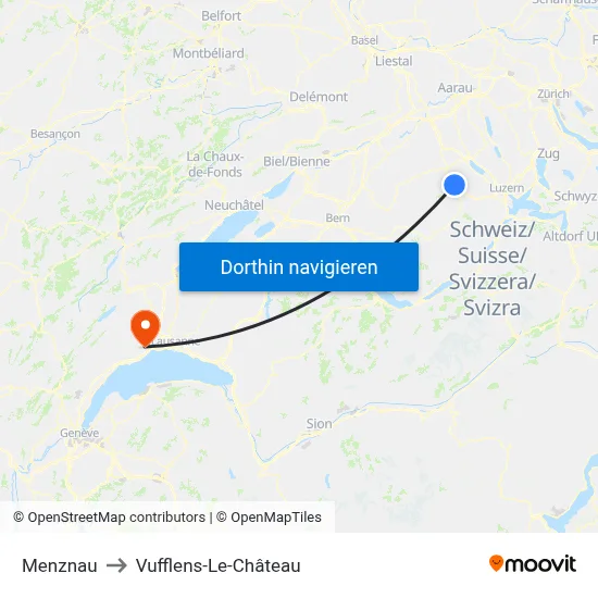 Menznau to Vufflens-Le-Château map
