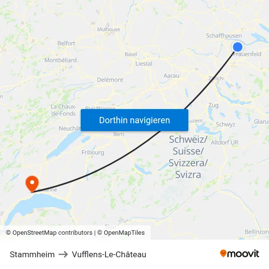 Stammheim to Vufflens-Le-Château map
