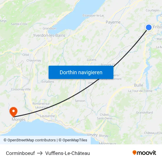 Corminboeuf to Vufflens-Le-Château map
