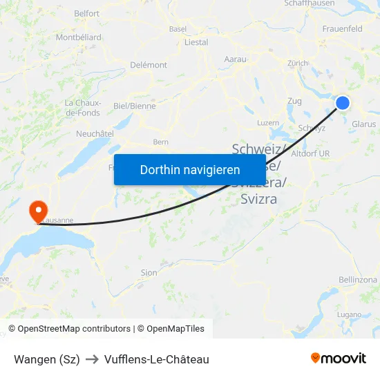 Wangen (Sz) to Vufflens-Le-Château map