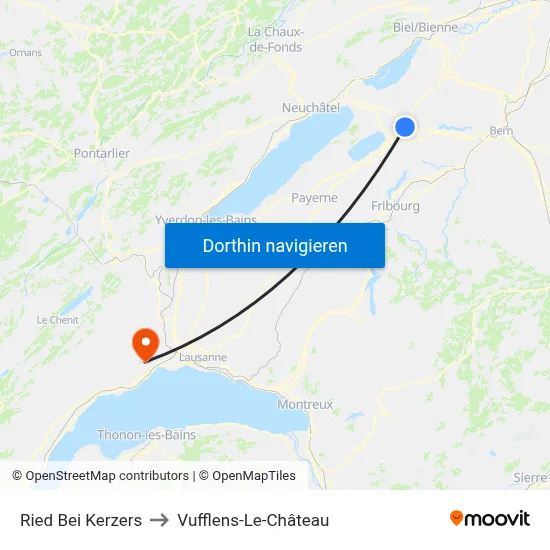 Ried Bei Kerzers to Vufflens-Le-Château map