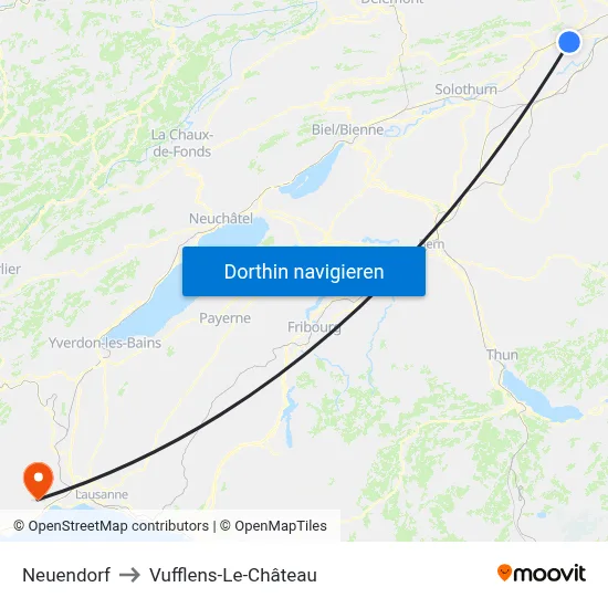 Neuendorf to Vufflens-Le-Château map