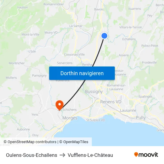 Oulens-Sous-Echallens to Vufflens-Le-Château map