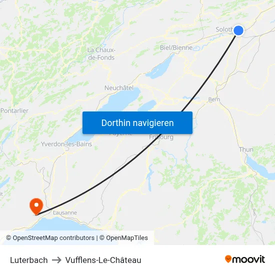 Luterbach to Vufflens-Le-Château map