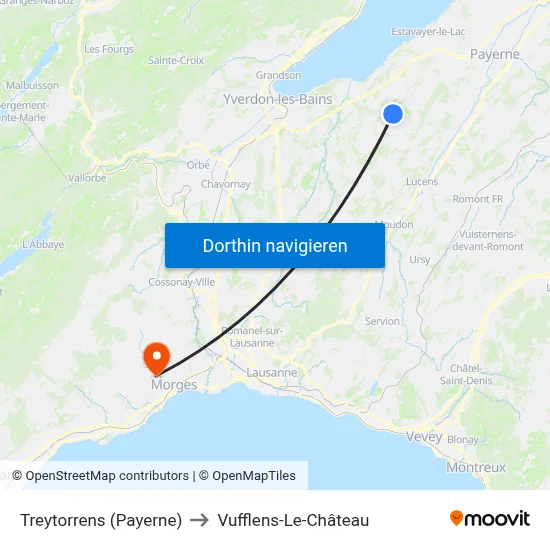 Treytorrens (Payerne) to Vufflens-Le-Château map