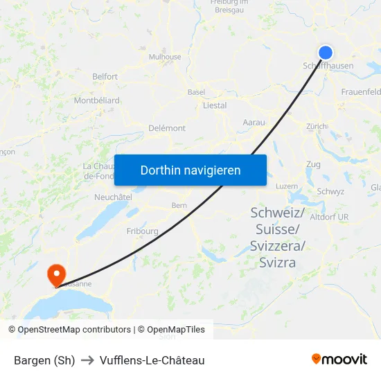 Bargen (Sh) to Vufflens-Le-Château map