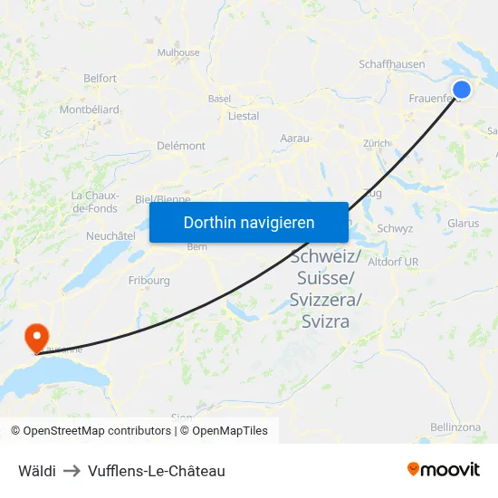 Wäldi to Vufflens-Le-Château map