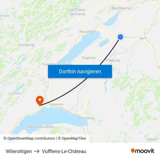 Wileroltigen to Vufflens-Le-Château map