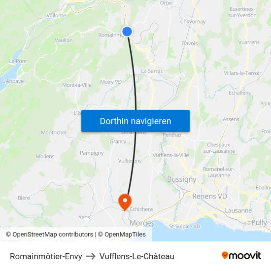 Romainmôtier-Envy to Vufflens-Le-Château map