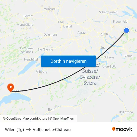 Wilen (Tg) to Vufflens-Le-Château map