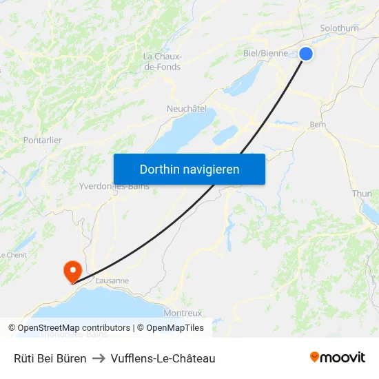 Rüti Bei Büren to Vufflens-Le-Château map