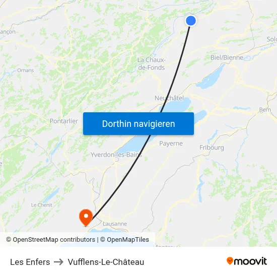 Les Enfers to Vufflens-Le-Château map