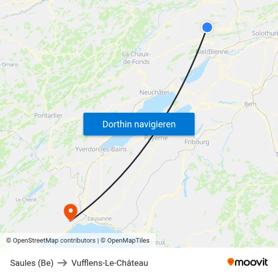 Saules (Be) to Vufflens-Le-Château map