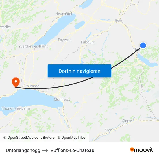 Unterlangenegg to Vufflens-Le-Château map