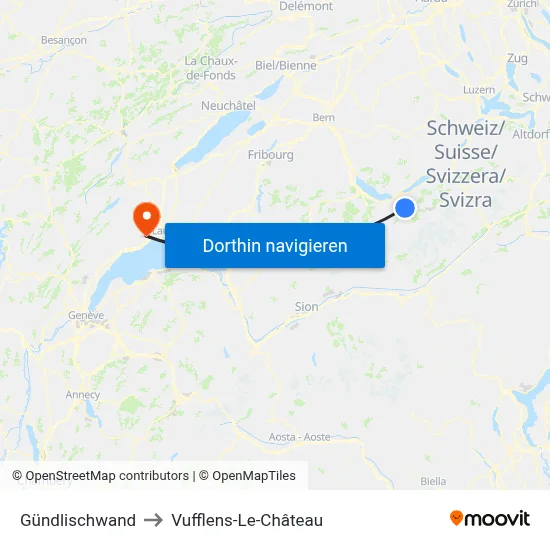 Gündlischwand to Vufflens-Le-Château map