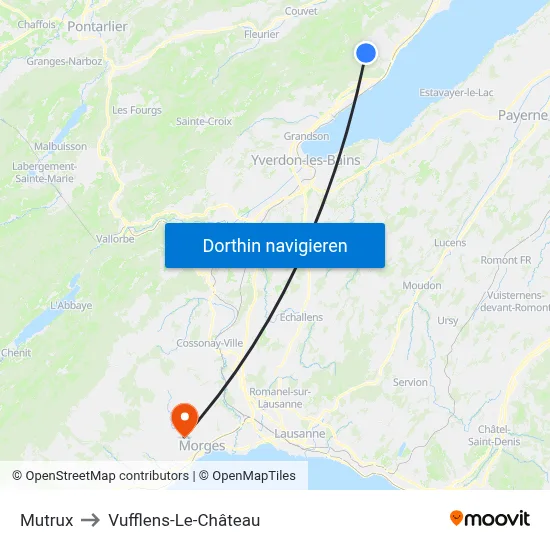 Mutrux to Vufflens-Le-Château map
