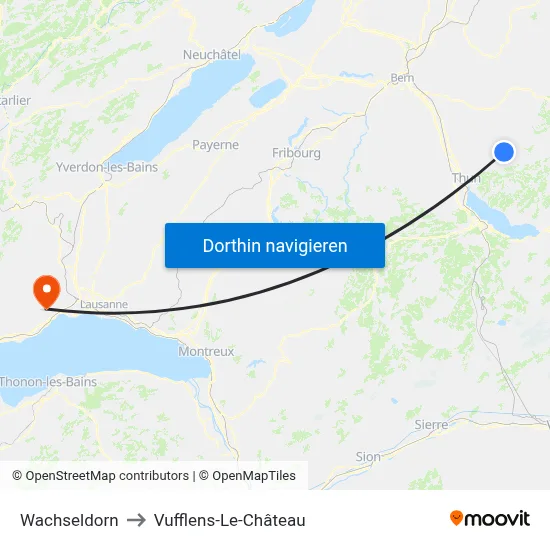 Wachseldorn to Vufflens-Le-Château map