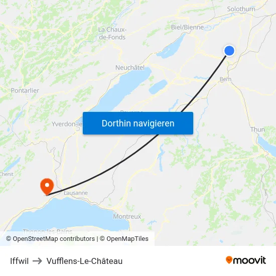Iffwil to Vufflens-Le-Château map