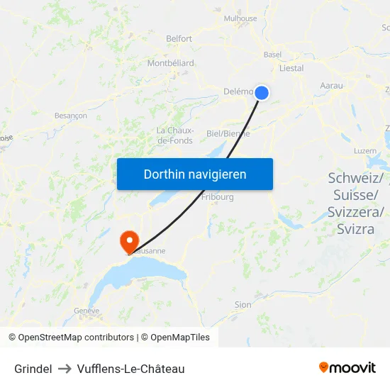 Grindel to Vufflens-Le-Château map