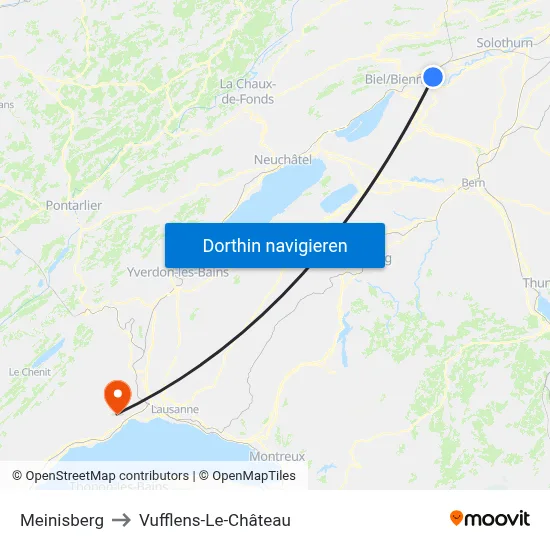 Meinisberg to Vufflens-Le-Château map