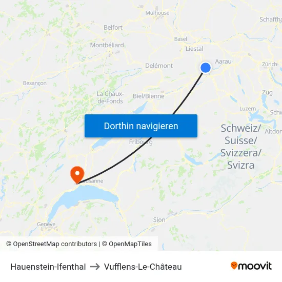 Hauenstein-Ifenthal to Vufflens-Le-Château map