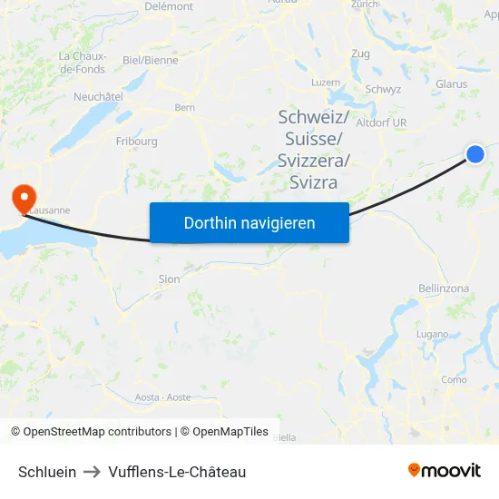 Schluein to Vufflens-Le-Château map