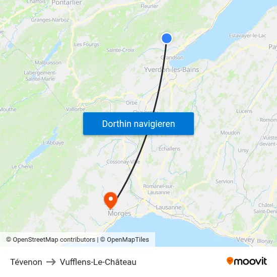 Tévenon to Vufflens-Le-Château map