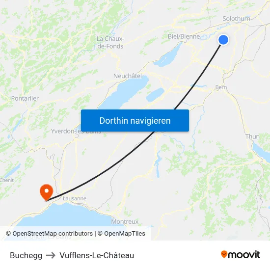Buchegg to Vufflens-Le-Château map