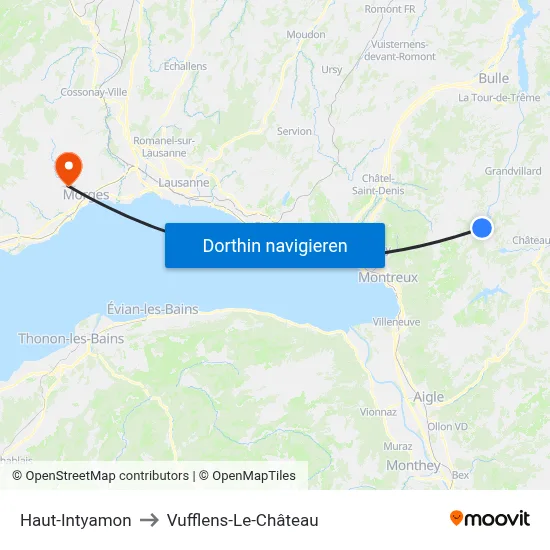 Haut-Intyamon to Vufflens-Le-Château map