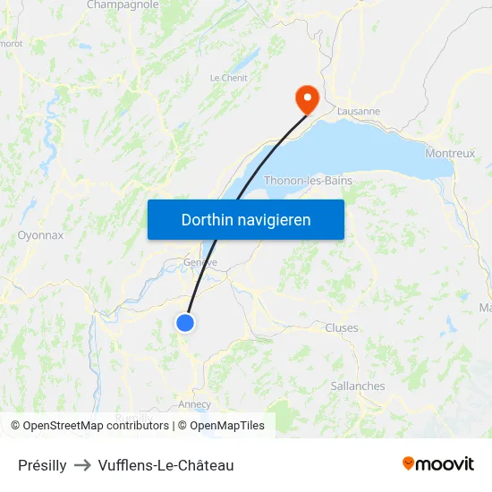 Présilly to Vufflens-Le-Château map