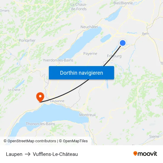 Laupen to Vufflens-Le-Château map