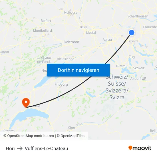 Höri to Vufflens-Le-Château map