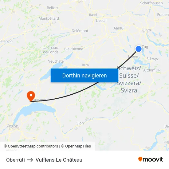Oberrüti to Vufflens-Le-Château map