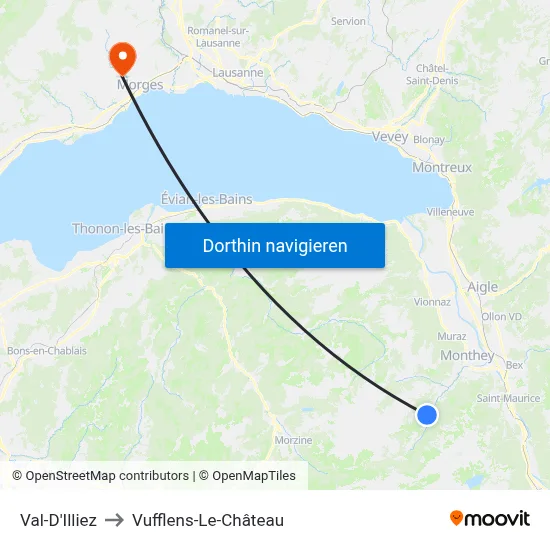 Val-D'Illiez to Vufflens-Le-Château map