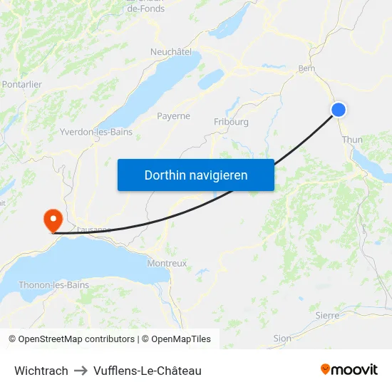 Wichtrach to Vufflens-Le-Château map