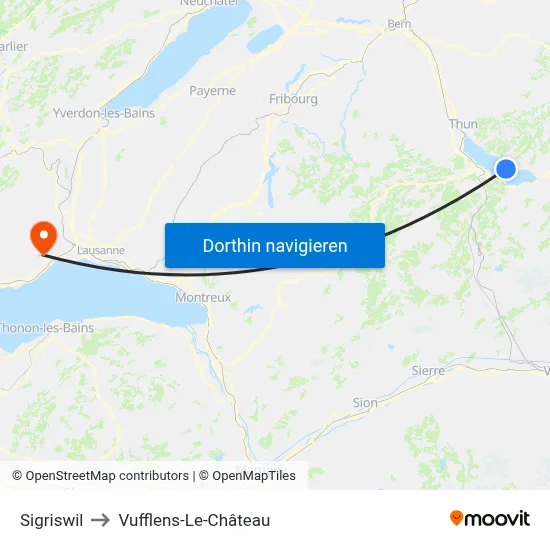 Sigriswil to Vufflens-Le-Château map