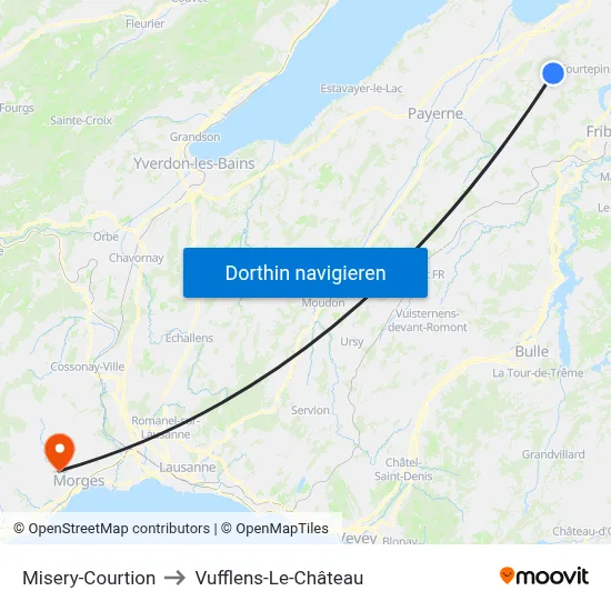 Misery-Courtion to Vufflens-Le-Château map