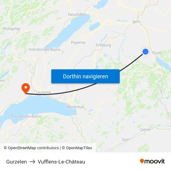 Gurzelen to Vufflens-Le-Château map