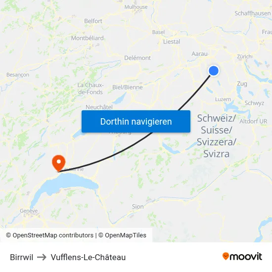 Birrwil to Vufflens-Le-Château map