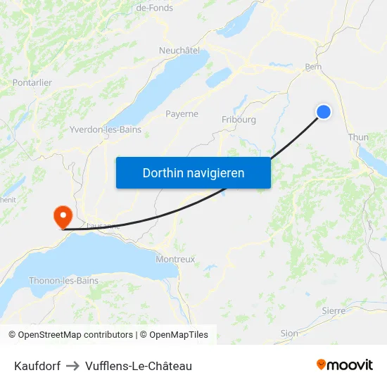 Kaufdorf to Vufflens-Le-Château map