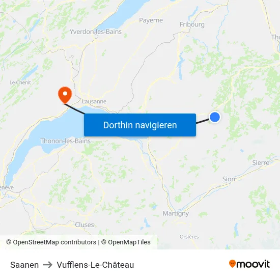 Saanen to Vufflens-Le-Château map