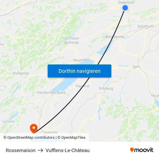 Rossemaison to Vufflens-Le-Château map