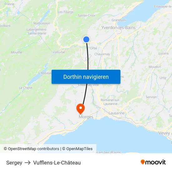 Sergey to Vufflens-Le-Château map