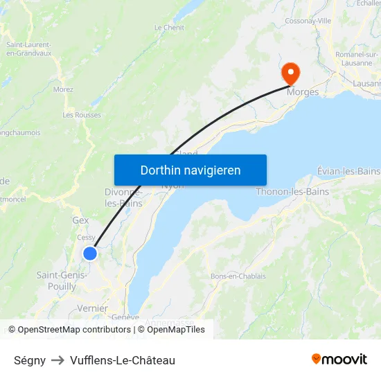 Ségny to Vufflens-Le-Château map