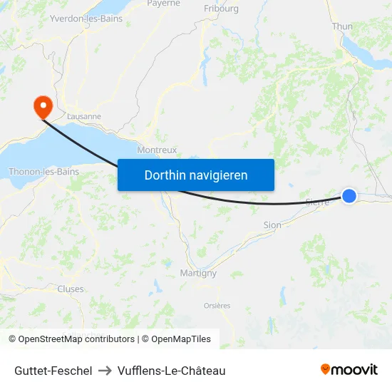 Guttet-Feschel to Vufflens-Le-Château map